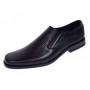 Pantofi bărbați negri din piele naturală slip-on cu textură fină PB2265ELN